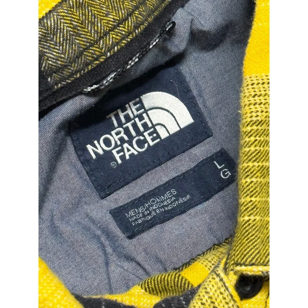 The North Face Mens Yellow Thick Buffalo‎ Plaid Flannel Button Down Shirt Large